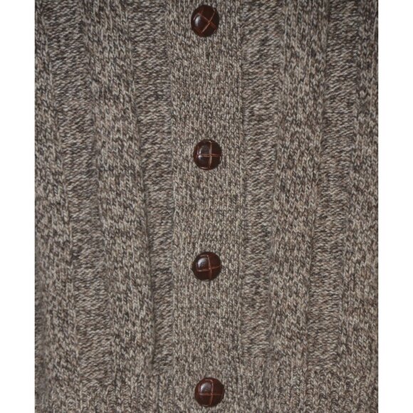 Jos. A. Bank Mens Brown Shawl Collar Cardigan Sweater XL Lambs Wool Grandpa - Picture 3 of 7